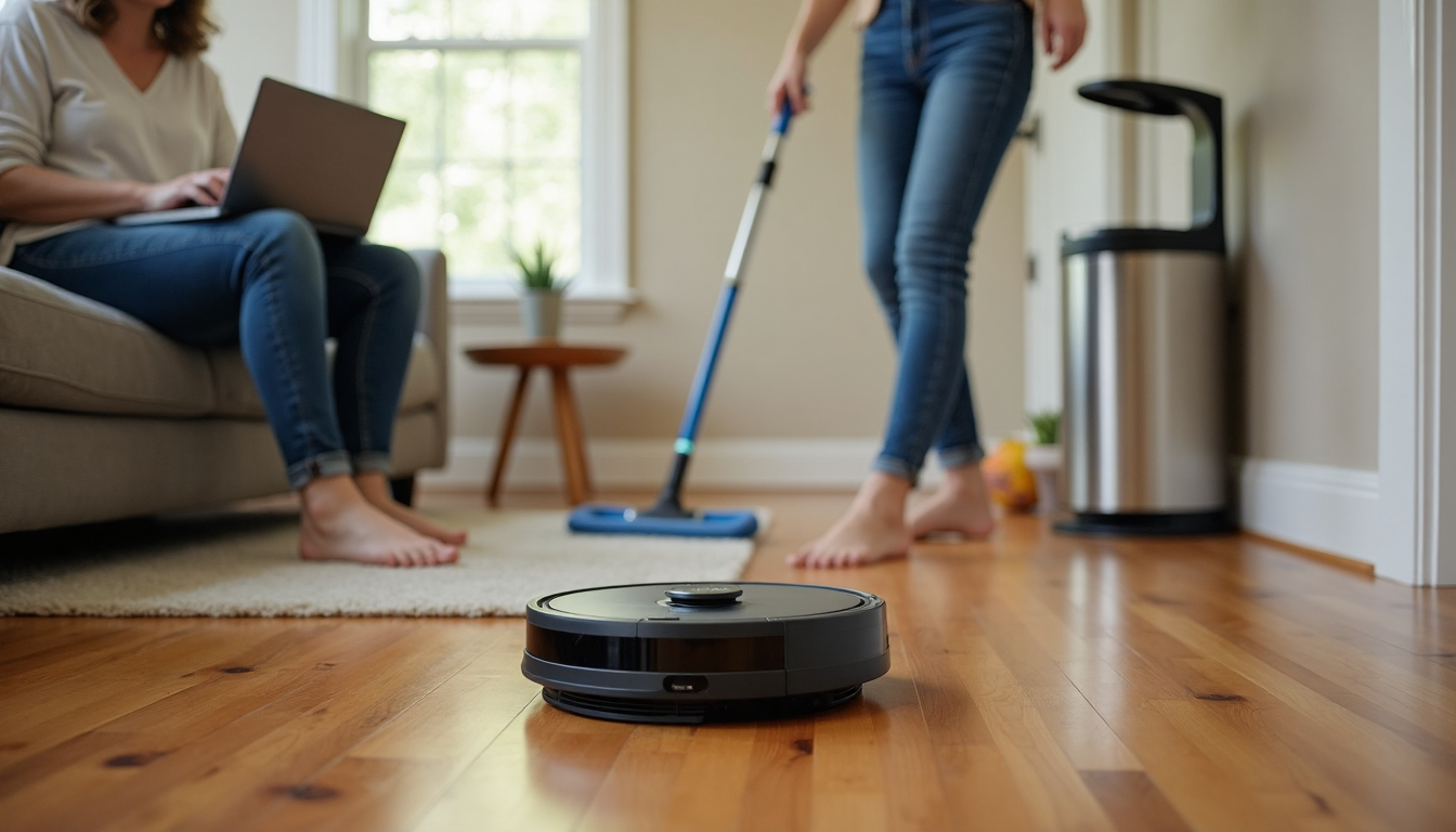 Busy Massachusetts home using automated smart cleaning devices
