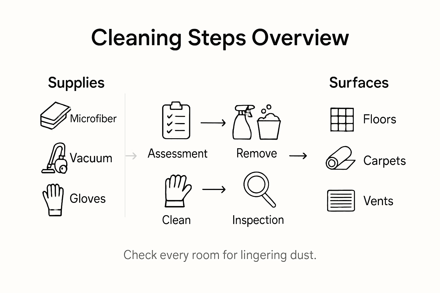 Infographic of cleaning checklist and steps