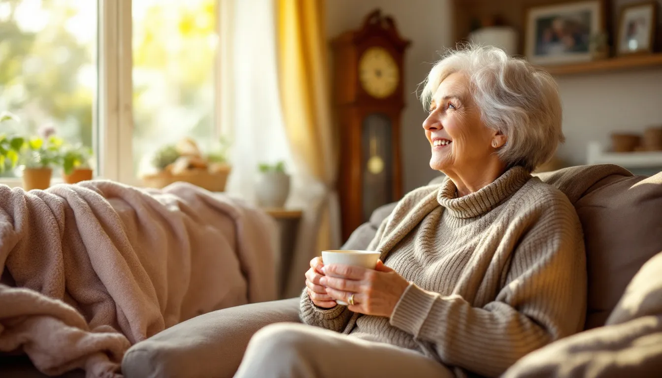 An elderly person enjoying a clean home, showcasing the importance of house cleaning services for seniors. House cleaning services for seniors