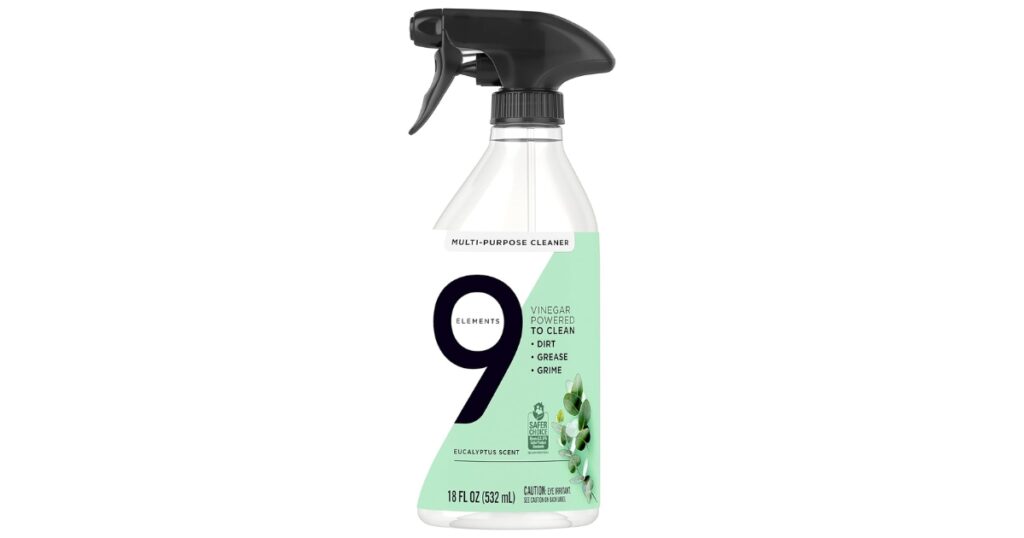 9 Elements All Purpose Cleaner, Kitchen, Floor, & Bathroom Cleaner, Eucalyptus Multi Surface Cleaning Vinegar Spray