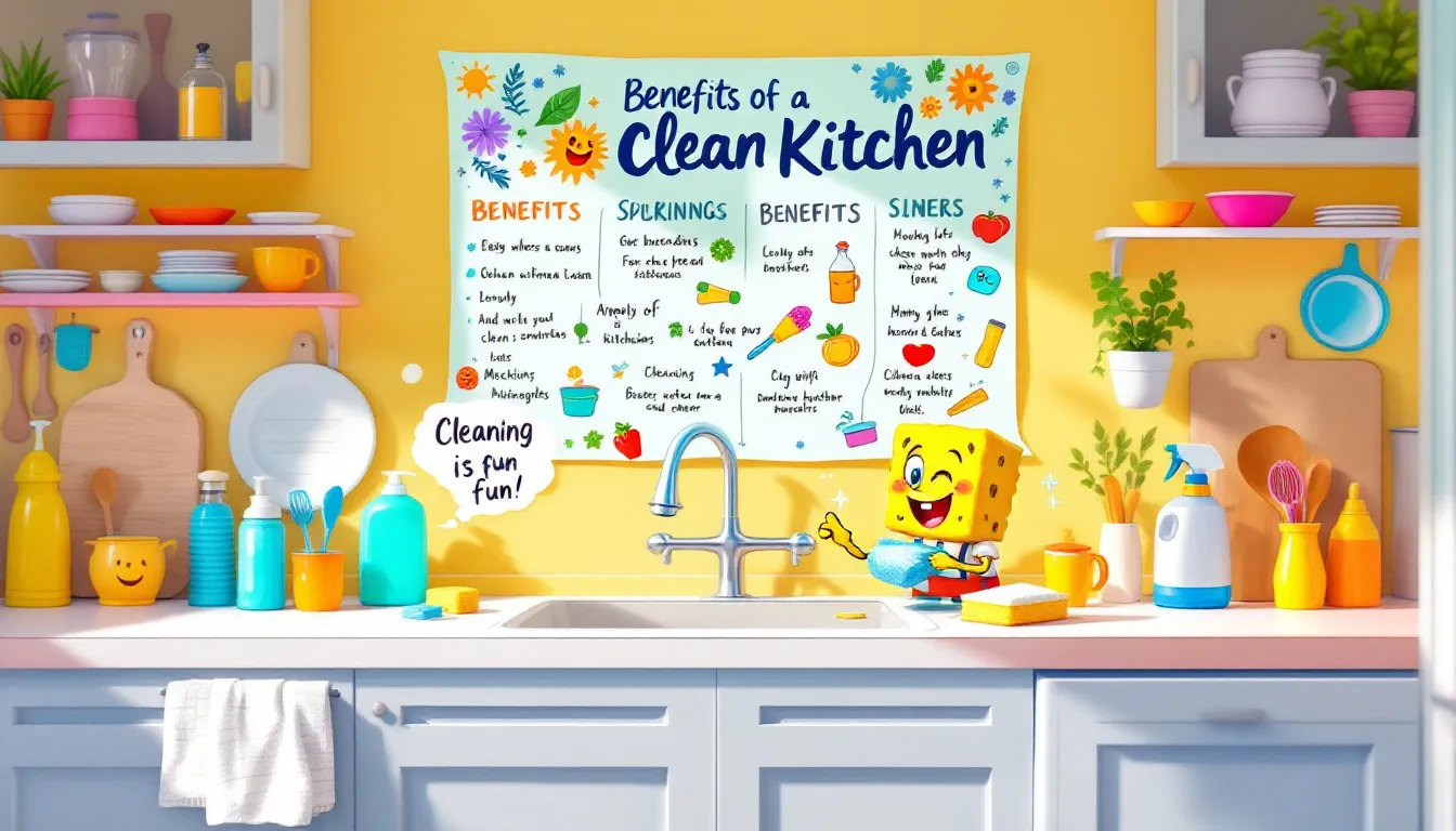Benefits of a clean kitchen, showcasing a spotless kitchen environment.