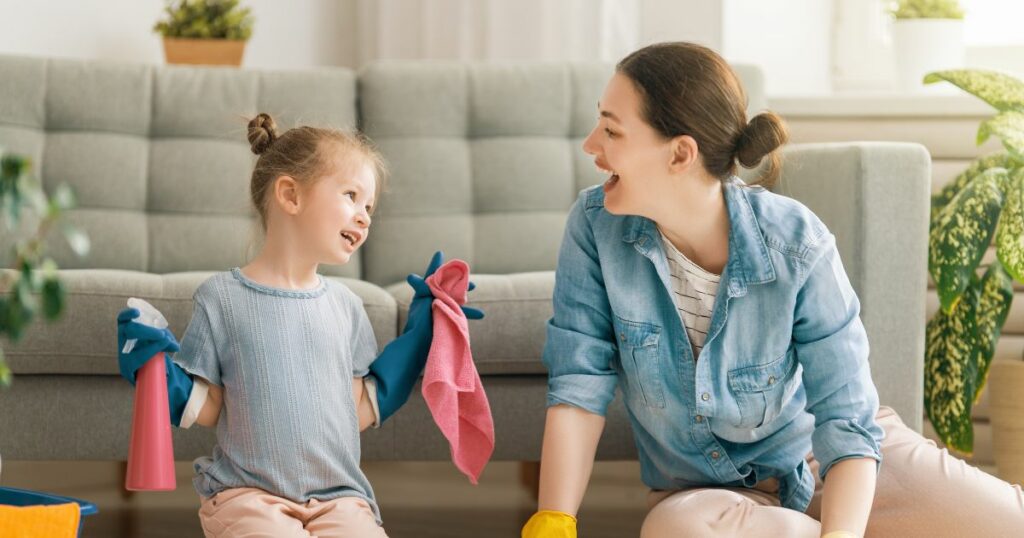 cleaning a dirty house with kids - Massachusetts Family-Friendly Cleaning